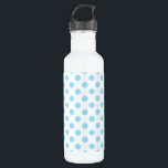 Blau-weiße Polka-Punkte Edelstahlflasche<br><div class="desc">Blau-weiße Polka-Punkte</div>