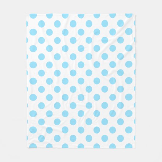 Blau-weiße Polka-Punkte Fleecedecke (Vorderseite)
