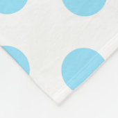 Blau-weiße Polka-Punkte Fleecedecke (Ecke)