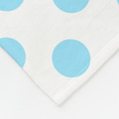 Blau-weiße Polka-Punkte Fleecedecke (Ecke)