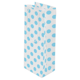 Blau-weiße Polka-Punkte Geschenktüte Für Weinflaschen
