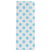 Blau-weiße Polka-Punkte Geschenktüte Für Weinflaschen (Vorderseite)