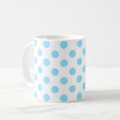 Blau-weiße Polka-Punkte Kaffeetasse (Vorderseite Links)