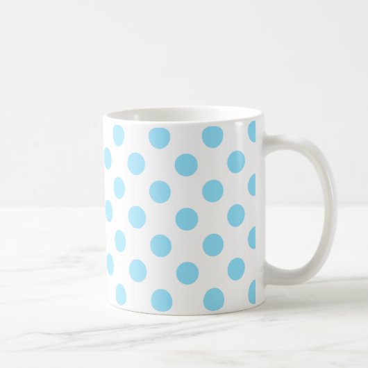 Blau-weiße Polka-Punkte Kaffeetasse (Rechts)