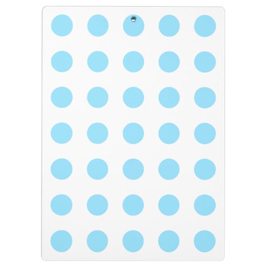 Blau-weiße Polka-Punkte Klemmbrett (Rückseite)