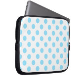 Blau-weiße Polka-Punkte Laptopschutzhülle (Vorne Rechts)