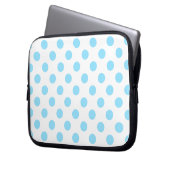 Blau-weiße Polka-Punkte Laptopschutzhülle (Vorderseite Links)