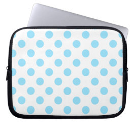Blau-weiße Polka-Punkte Laptopschutzhülle