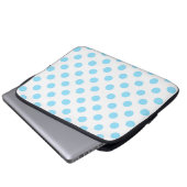 Blau-weiße Polka-Punkte Laptopschutzhülle (Vorne Knopf)