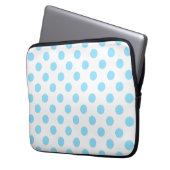 Blau-weiße Polka-Punkte Laptopschutzhülle (Vorderseite Links)