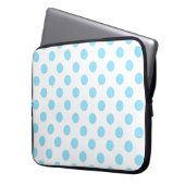 Blau-weiße Polka-Punkte Laptopschutzhülle (Vorderseite Links)