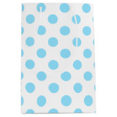 Blau-weiße Polka-Punkte Mittlere Geschenktüte (Vorderseite)