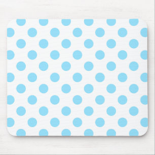 Blau-weiße Polka-Punkte Mousepad