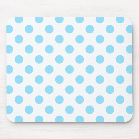 Blau-weiße Polka-Punkte Mousepad (Vorne)