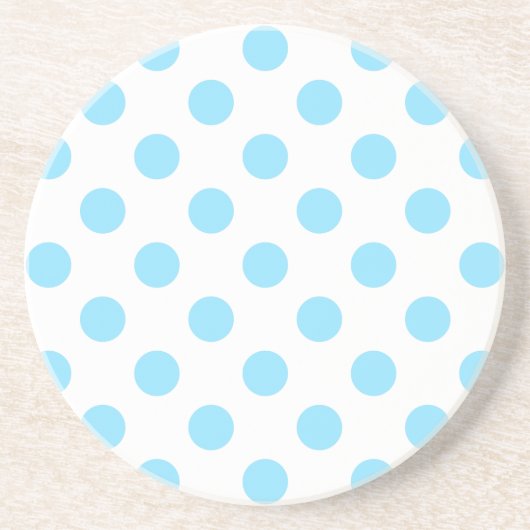 Blau-weiße Polka-Punkte Sandstein Untersetzer (Vorne)