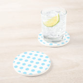 Blau-weiße Polka-Punkte Sandstein Untersetzer (Seite)