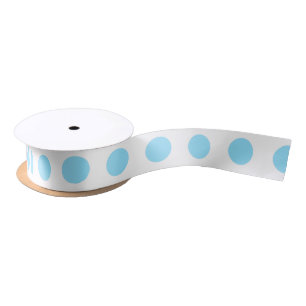 Blau-weiße Polka-Punkte Satinband