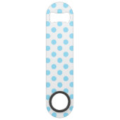 Blau-weiße Polka-Punkte Speedflaschenöffner (Rückseite)