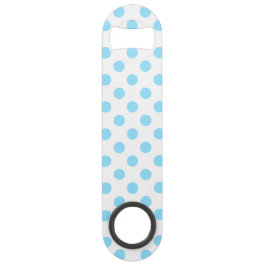Blau-weiße Polka-Punkte Speedflaschenöffner