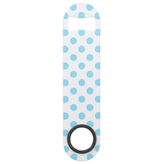 Blau-weiße Polka-Punkte Speedflaschenöffner (Vorderseite)