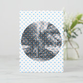 blau, weiße Punkte, bayerisch weiblich Einladung (Stehend Vorderseite)