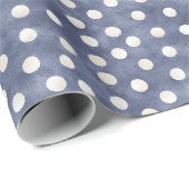 Blau Weiße Punkte Geburtstag Geschenkpapier (Rolleneckpunkt)