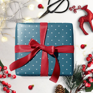 Blau-weiße Punkte-Weihnachtspapier Geschenkpapier