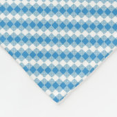 Blau-weiße Quadrate Hintergrund Fleecedecke (Ecke)