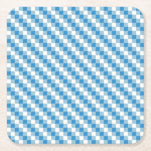 Blau-weiße Quadrate Hintergrund Rechteckiger Pappuntersetzer