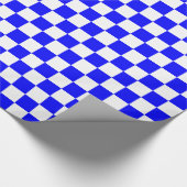 Blau-weiße Schachbrettmuster Geschenkpapier (Ecke)