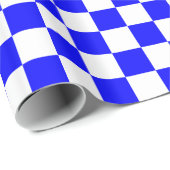 Blau-weiße Schachbrettmuster Geschenkpapier (Rolleneckpunkt)