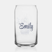 Blau-weiße Segelschiffe im Delft-Stil im Meer Dosenglas (Rückseite)