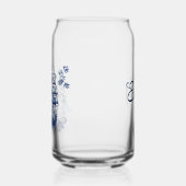 Blau-weiße Segelschiffe im Delft-Stil im Meer Dosenglas (Links)