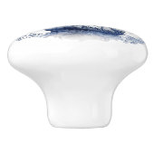 Blau-weiße Segelschiffe im Delft-Stil im Meer Keramikknauf (Seitenansicht)