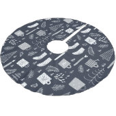 Blau-weiße Socken Tasse Bäume Polyester Weihnachtsbaumdecke (Schrägansicht)