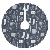 Blau-weiße Socken Tasse Bäume Polyester Weihnachtsbaumdecke (Vorderseite)