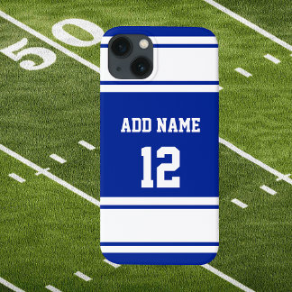 Blau-weiße Sportstreifen iPhone 13 Hülle