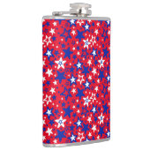 Blau-weiße Sterne auf der roten Handtuchlampe Flachmann (Rechts)