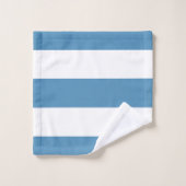Blau-weiße Stipes auf einem Badhandtuch Set (Waschlappen)