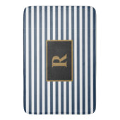 Blau/Weiße Streifen Bath Mat Badematte (Vorderseite Vertikal)