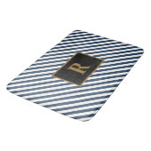 Blau/Weiße Streifen Bath Mat Badematte (Schrägansicht)