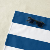 Blau-weiße Streifen Personalisiert Strandtuch (Beispiel)