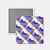 Blau-weiße Stühle in gehobenem Ambiente Magnet (Vorderseite/Rückseite)