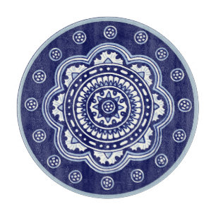 Blau-weiße Talavera Five Schneidebrett