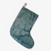 Blau-weiße Textilien mit Wassertröpfchen Kleiner Weihnachtsstrumpf (Vorderansicht (hängend))