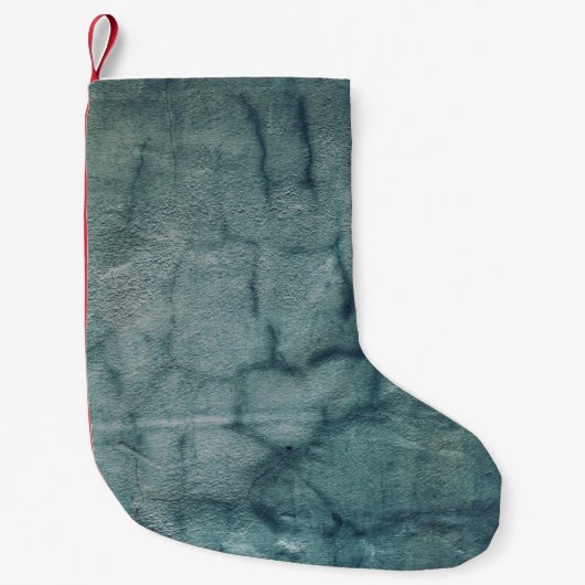 Blau-weiße Textilien mit Wassertröpfchen Kleiner Weihnachtsstrumpf (Vorderseite)