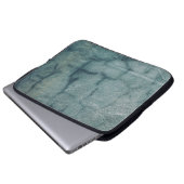 Blau-weiße Textilien mit Wassertröpfchen Laptopschutzhülle (Vorne Knopf)