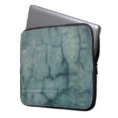 Blau-weiße Textilien mit Wassertröpfchen Laptopschutzhülle (Vorderseite Links)
