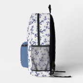 Blau-weiße Verankerungen Bedruckter Rucksack (Rechts)