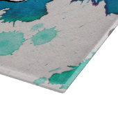 Blau-weiße Wasserfarbenprägung Schneidebrett (Ecke)